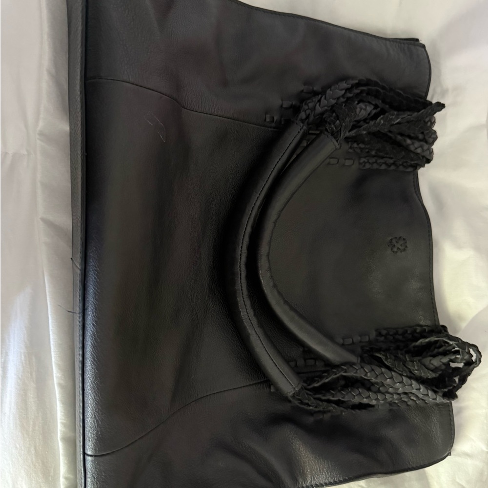 Lucky! Vegan Leather Braided Handle Tote